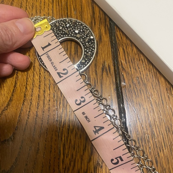 Silver tone vintage long Tassel Pendant Necklace - Picture 7 of 7